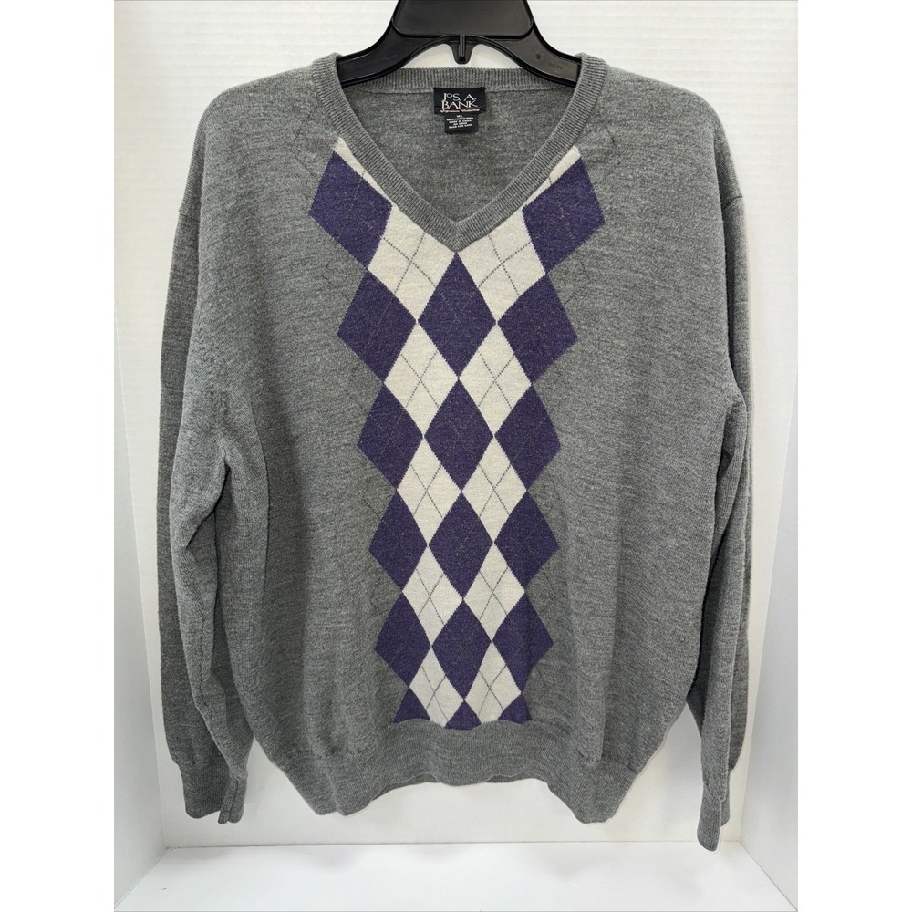Jos. A Bank Sweater Men's XL Gray Long Sleeve Pullover